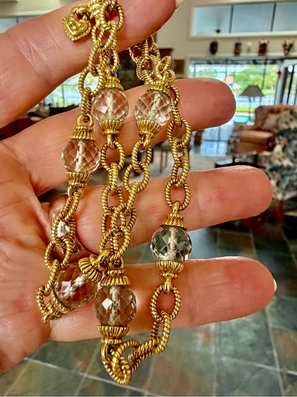 Judith Ripka, 18 karat gold necklace